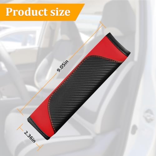 Osilly 2PCS Carbon Fiber Leather Seat Belt Shoulder Pads - Image 2