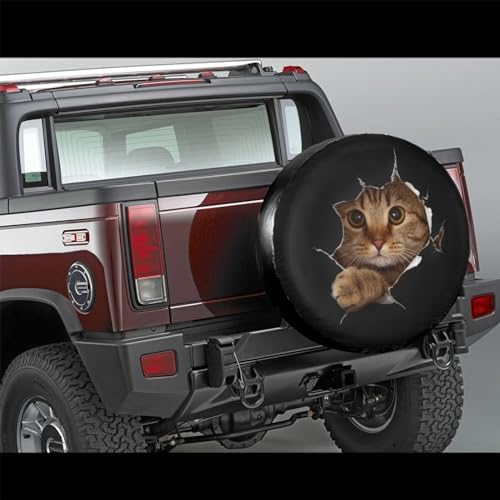 Funny Cat in Hole Spare Tire Cover Universal Tire Wheel Cover Waterproof - Image 2