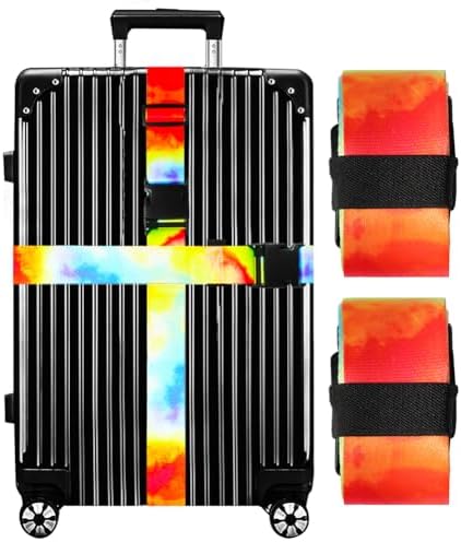 Luggage Straps for Suitcases TSA Approved-2 Pack Bright Personalized Luggage by GOWRAPS