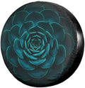 Delerain Teal Cactus Spare Tire Cover by Delerain