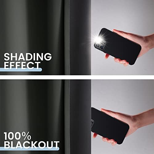 SimpleHome 100% Blackout Ombre Bedroom Curtains Grey and Greyish White - Image 5
