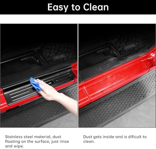 4PCS Door Sill Guards for Jeep Wrangler 2018-2025 2026 JL JLU & 2020-2026 - Image 6