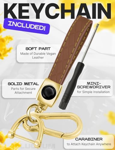 Lucrum Compatible with Honda Key Fob Cover & Leather Keychain - Image 5
