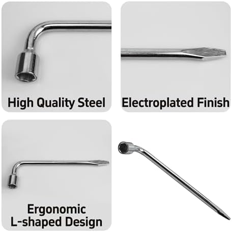 19mm Car Spare Tire Lug Wrench, Heavy Duty L-Type Tire Steel Tool - Image 5