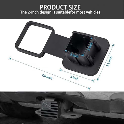 Trailer Hitch Cover with Black for Any 2" Receivers - Image 5