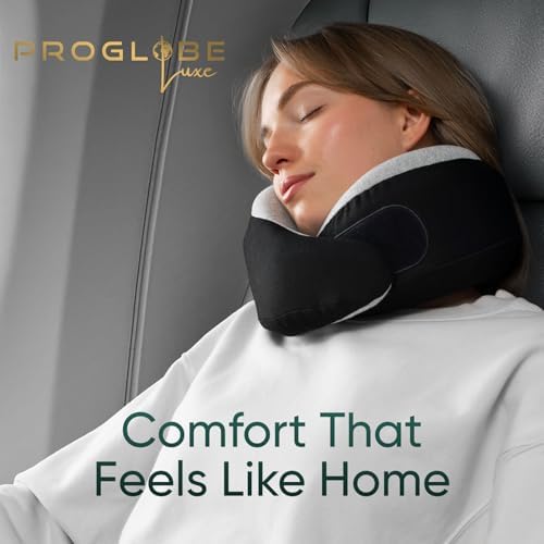 Proglobe Luxe Airplane Neck Pillow, Memory Foam, Organic Cotton - Image 6