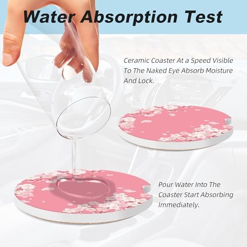 Pink Cherry Blossom Car Coasters - Image 5