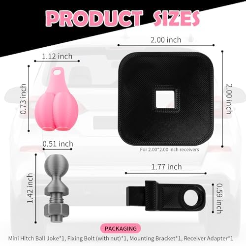 Funny Mini Trailer Hitch Ball Cover, Novelty Humorous Mini Hitch Ball Joke Tiny - Image 2