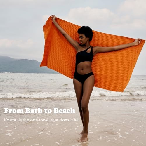 Luxury Organic Japanese Cotton Waffle Bath Towel | Thick, Quick Dry Bathroom - Image 5