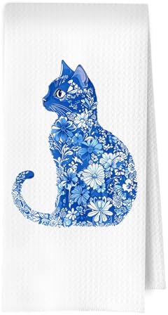 Flower Cat Kitchen Towel by Unknown