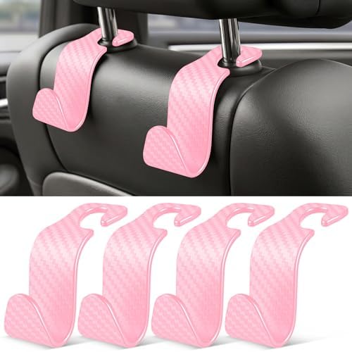 SINGARO Universal 4 Pack Car Seat Headrest Purse Hook, Carbon Fiber Back Seat by SINGARO