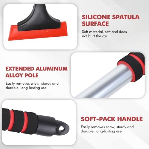 Hovom Ice Scraper for Car Windshield Window, Scratch Free Silicone Ice Snow - Image 5