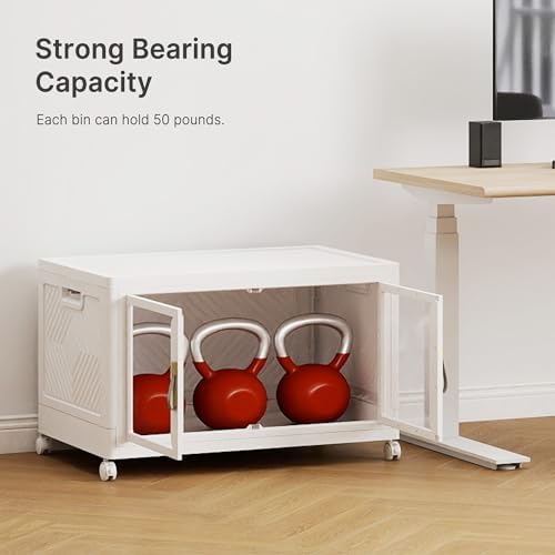 Stackable Storage Bins with Doors & Lids & Wheels - Image 3
