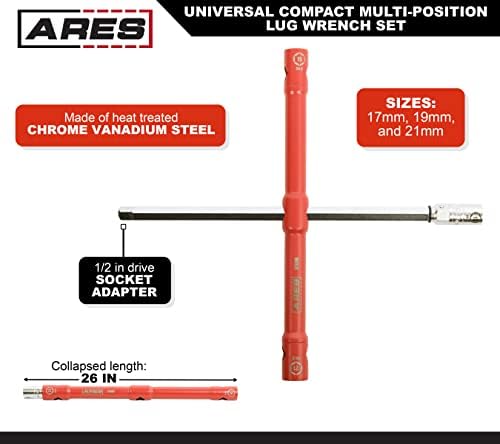 ARES 57000 Universal Lug Wrench Set, 17/19/21mm Sockets - Image 3