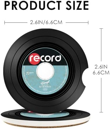Britimes Car Coasters for Drinks, 2 Pack Ceramic Stone 2.56" Music - Image 6