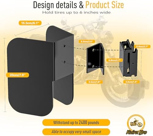 2Pcs E Track Wheel Chock for Motorcycle, Durable Quality E Track Motorcycle - Image 3
