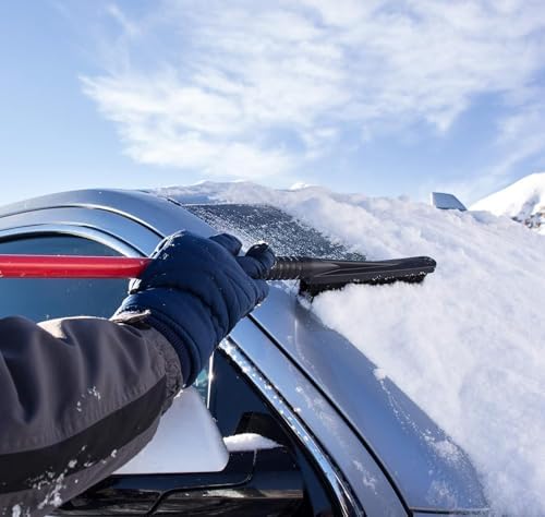 42" Telescopic Snow Brush Ice Scraper Extendable Handle Winter Tool, 4 Pack - Image 2