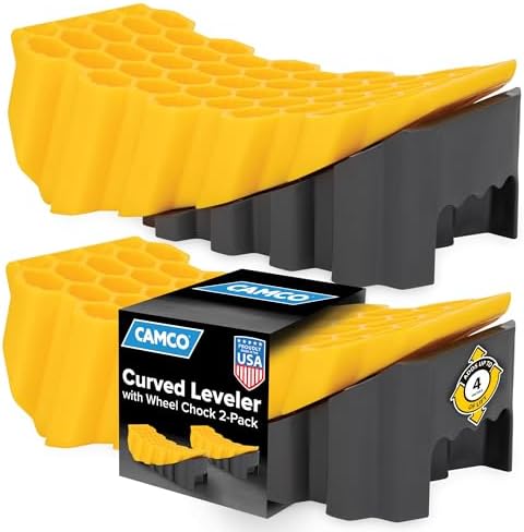 Camco Curved Camper/RV Leveler & Wheel Chock by Camco