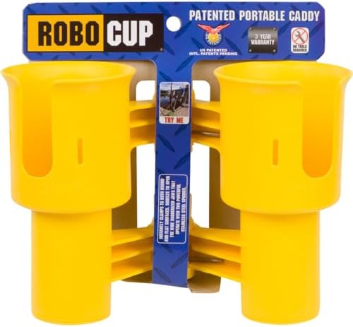 ROBOCUP, Patented Clamp On Boat Cup Holder |Multifunction Dual Drink Caddy - Image 6