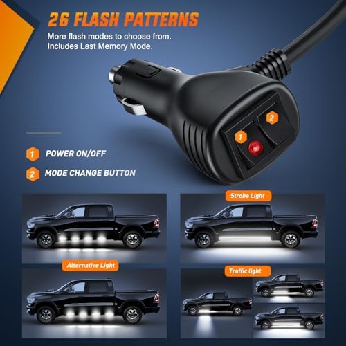 Nilight 2PCS 70 Inch Running Board LED Lights Strip White - Image 2