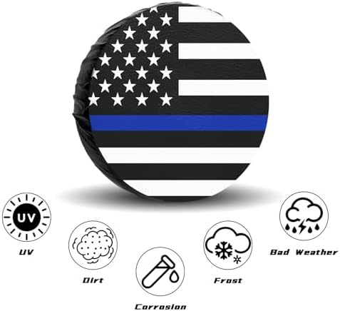 Spare Tire Cover for RV Trailer, Waterproof Leather American Flag Spare Tire - Image 4