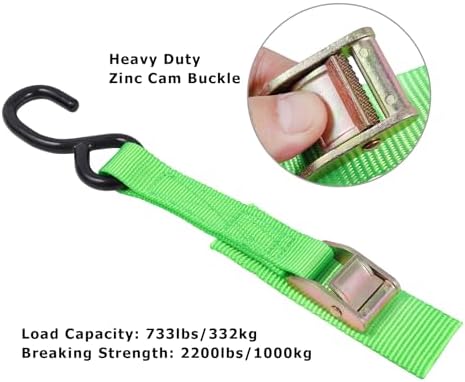 Ayaport Cam Buckle Tie Down Straps 10 feet, 4 Pack - Image 2