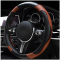 povtii Car Steering Wheel Cover, 15 Inch Leather Breathable Auto Steering Wheel by povtii