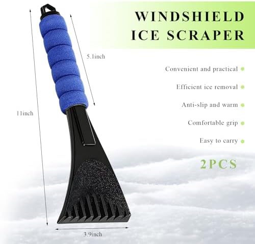 2PCS Ice Scraper for Car Windshield, Scratch-Free Auto Window Snow Scraper - Image 2
