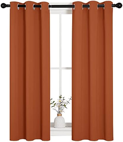 NICETOWN Burnt Orange Window Curtains Blackout Drapes, Thermal Insulated Solid - Image 2