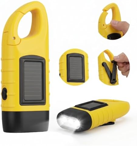 2Pcs Hand Crank Solar Powered Flashlight, Emergency Rechargeable - Image 7