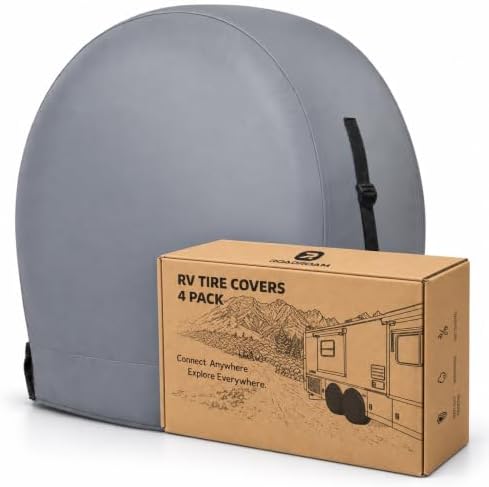 RV Tire Covers Set of 4, Fits 32"to 34" Tires by ROADROAM