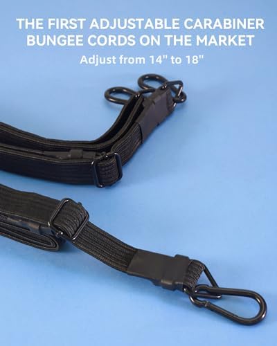 Heavy Duty 18" Flat Adjustable Carabiner Bungee Cords - Image 2