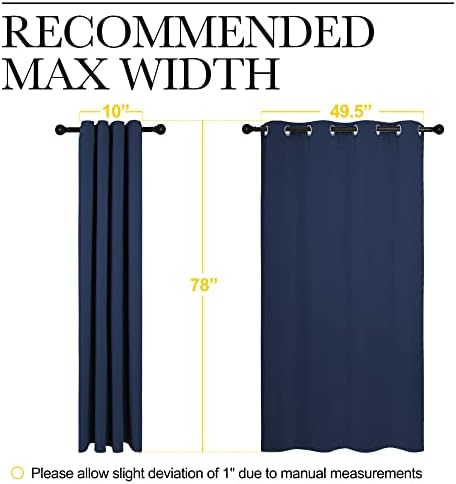 NICETOWN Navy Blackout Curtains - Image 7