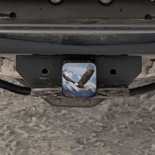 Swono Bald Eagle Square Receiver Hitch Covers American Bald Eagle Snow Covered - Image 5