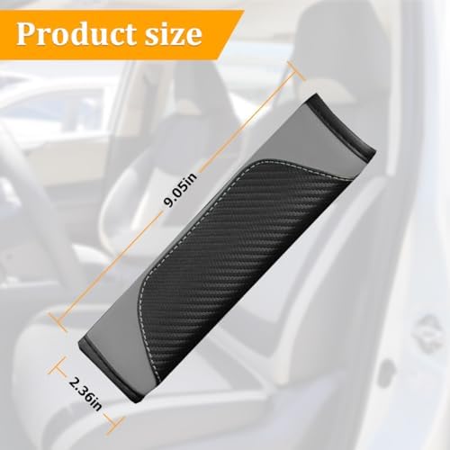 Osilly 2PCS Carbon Fiber Leather Seat Belt Shoulder Pads - Image 2