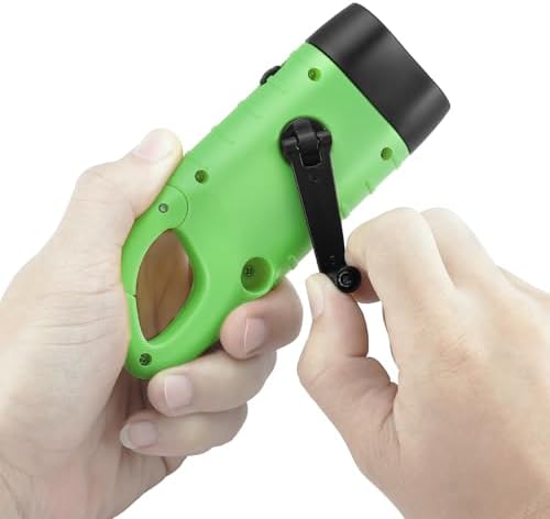 Simpeak 2-Pack Hand Crank Solar Powered LED Flashlight, Emergency Survival - Image 2