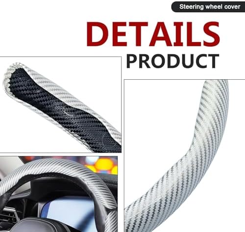 3pcs Universal Carbon Fiber Steering Wheel Cover - Image 3