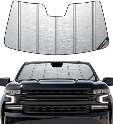 Pigenius Windshield Sun Shade for Chevy Silverado & GMC Sierra 1500/2500/3500 by Pigenius