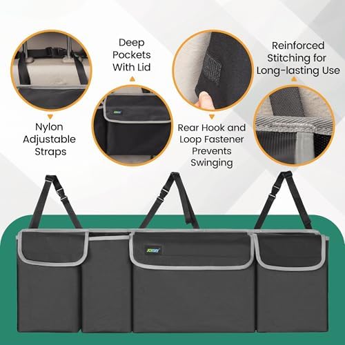 JOYSKY Hanging Trunk Organizer for SUV, Backseat Car Storage Bag - Image 5