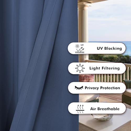 BONZER Outdoor Curtains for Patio Water Resistant - Image 4