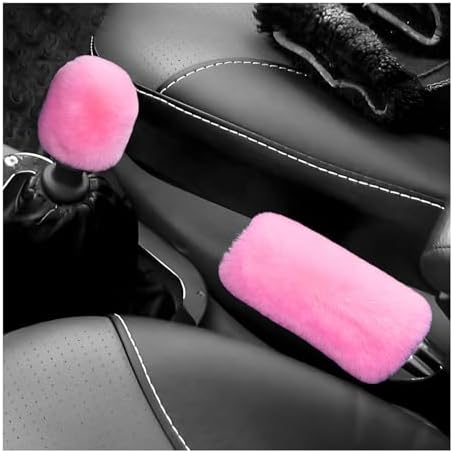 2PCS Fluffy Car Gear Shift Knob & Handbrake Cover, Comfortable Plush Shifter by XJVSS