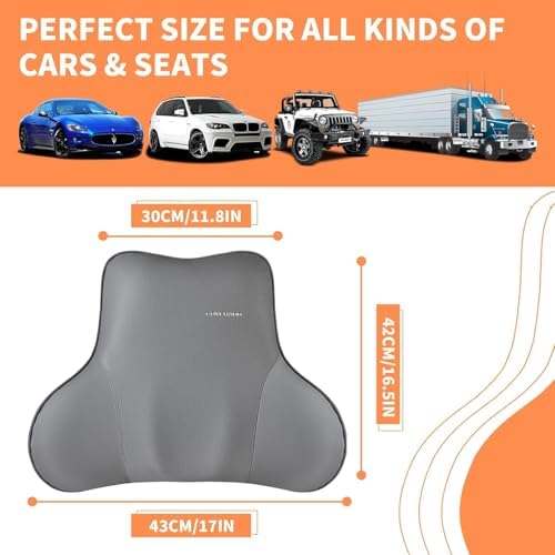Coverado Lumbar Support Pillow for Car Seat Driver, Leather Car Seat Cushions - Image 7