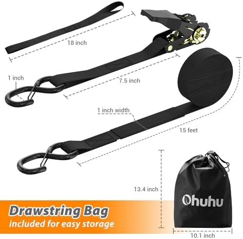 Ohuhu Ratchet Tie Down Straps - Image 4