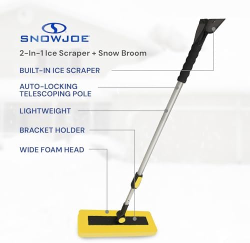 Snow Joe 2-in-1 Telescoping Snow Broom and Ice Scraper - Image 3
