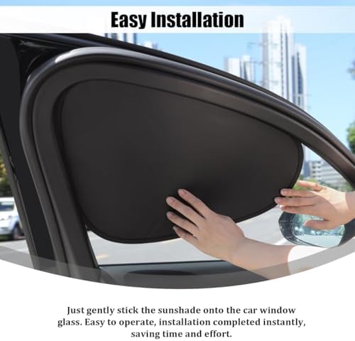 2PCS Car Window Shade, Static Suction Side Window Sun Shield Block UV Rays & - Image 5