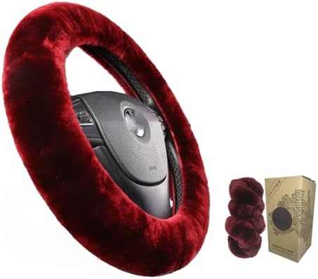 OGLAND Fuzzy Sheepskin Car Steering Wheel Cover by OGLAND