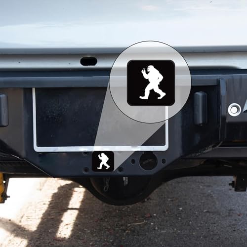 Trailer Hitch Cover Sasquatch Holding a Phone Square 2 Inch Receiver Tube Plug - Image 6