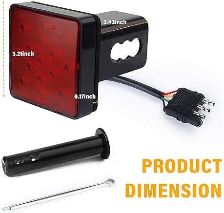 carleef 15 LED Trailer Hitch Brake Light, 12V Red Lights Smoked Tail Lights - Image 2