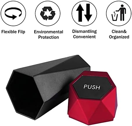 JUSTTOP Car Trash Can with Lid, Diamond Design Small Automatic Portable Trash - Image 2