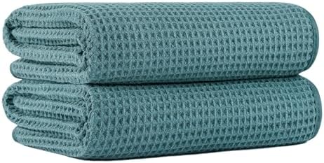 MICROFI New Microfiber Waffle Bath Towels, 2 Pieces, Fast Drying, Lint Free 430 by Unknown